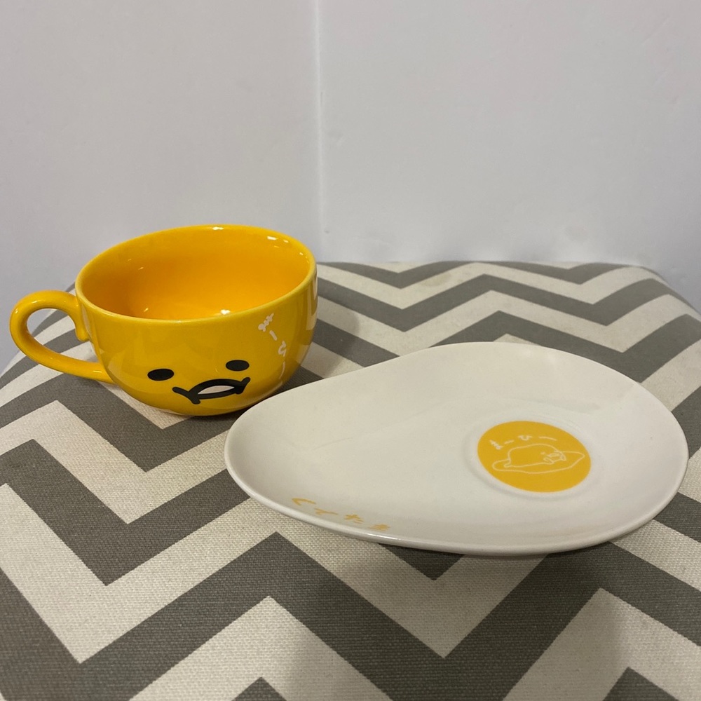 Sanrio Gudetama Tea Cup Saucer Set Prize From Japan - NEW IN BOX! - Picture 8 of 8